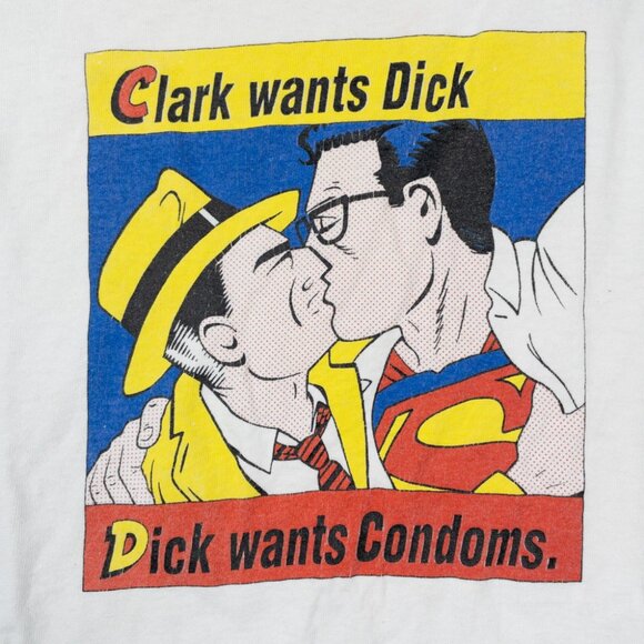 Clark Wants Dick Vintage T-Shirt Mens XL Act Up Golden Gate Graphic Tee 90s USA - Picture 3 of 14